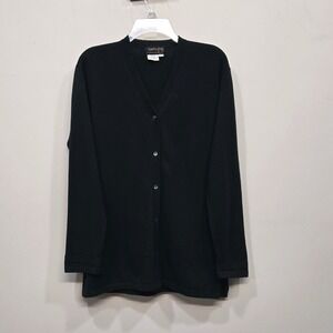 Vintage 80s Country Shop‎ Cashmere Cardigan Sweater M Forest Green Button Front